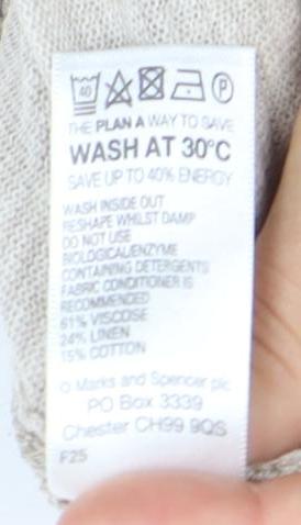 Womens UK Size 24 Marks and Spencer Beige Cardigan Jumper