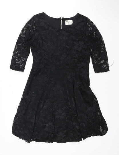The Record Women's Black Fit & Flare Party Dress Size 14