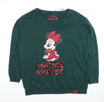 Womens UK Size 12 Disney Green Pullover Sweatshirt