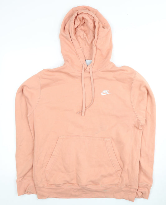 Nike Women's Pink Hoodie - Size S, Logo Accents