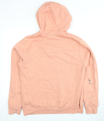 Nike Women's Pink Hoodie - Size S, Logo Accents