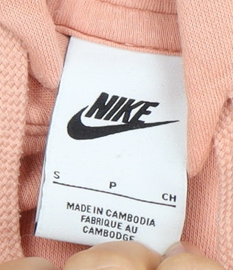 Nike Women's Pink Hoodie - Size S, Logo Accents