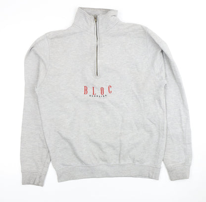 Bloc Unisex Adults Grey Full Zip Sweatshirt Size 12