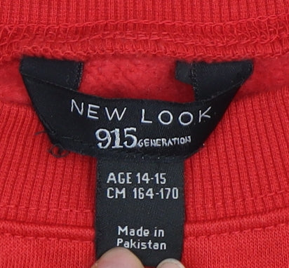 New Look Girls Red Graphic Boston Sweatshirt 14-15 Years