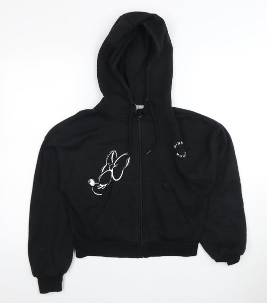 Womens UK Size 6 Disney Black Full Zip Hoodie