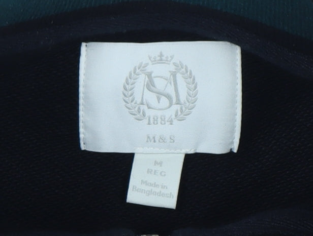 Mens UK Size M Marks and Spencer Multicoloured Henley Sweatshirt