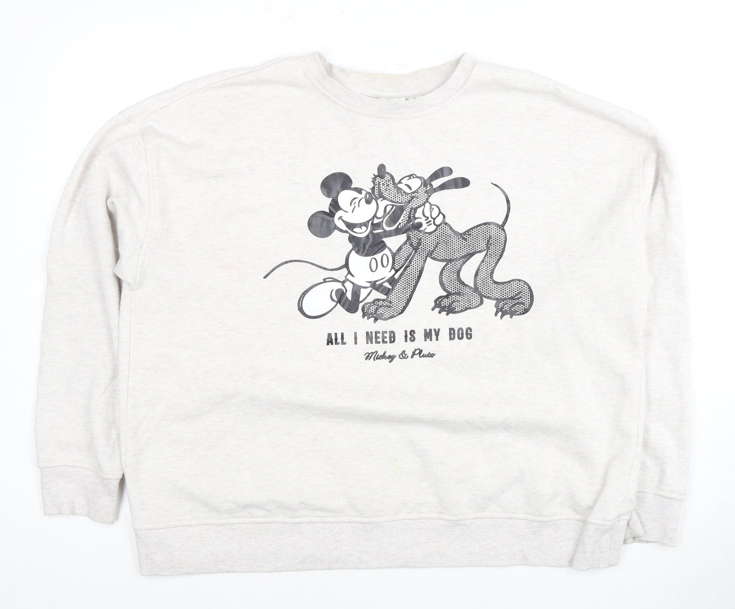 Unisex Adults UK Size 14 Disney White Pullover Sweatshirt