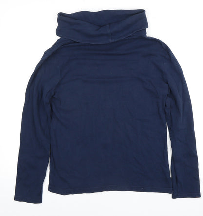 Cotton Traders Women's Blue Cowl Neck Long Sleeve Top