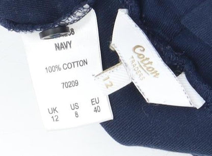 Cotton Traders Women's Blue Cowl Neck Long Sleeve Top