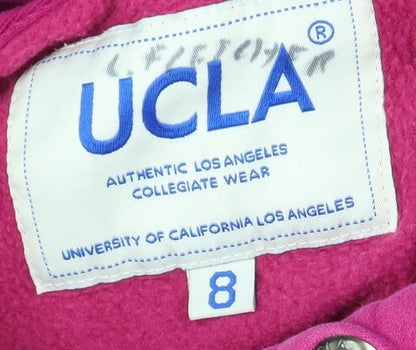UCLA Girls Pink Pullover Hoodie Size 8 with Logo