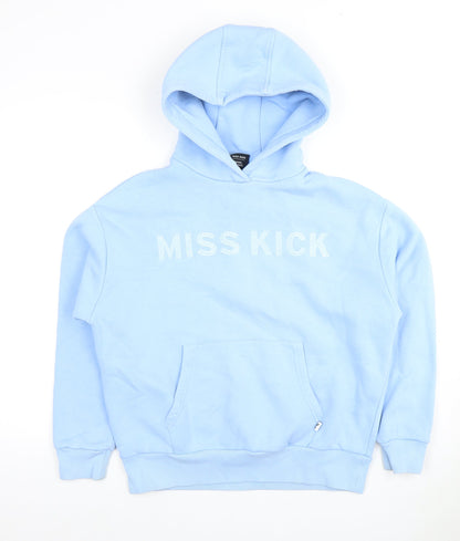 Miss Kick Unisex Kids Blue Pullover Hoodie 11-12Y Logo