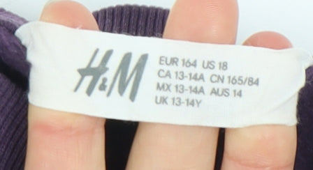 H&M Girls Purple Pullover Sweatshirt 13-14 Years