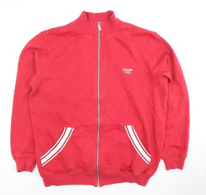 Mens UK Size M Cotton Traders Red Full Zip Hoodie
