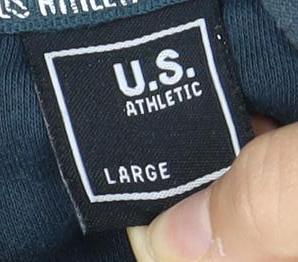 U.S. Athletic Men's Blue Full Zip Hoodie L