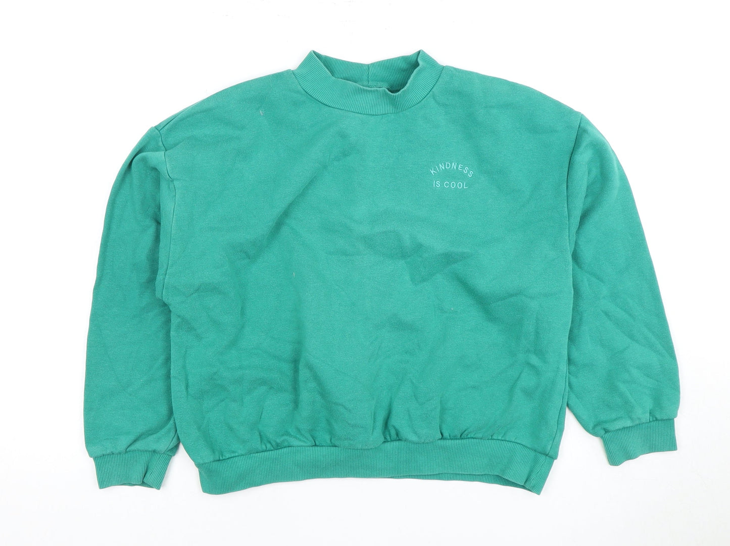 Next Girls Green 13 Years Pullover Sweatshirt Mock Neck