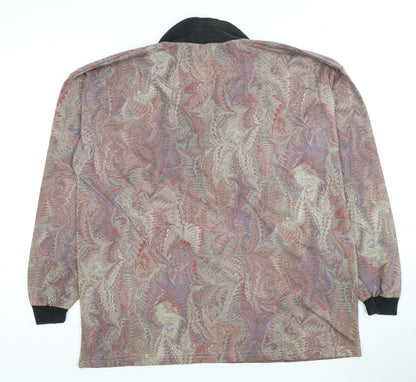 Relay Men's Multicoloured Graphic Print Long Sleeve Polo