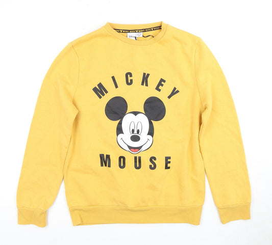 Womens UK Size XS Disney Yellow Pullover Sweatshirt
