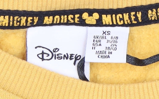 Womens UK Size XS Disney Yellow Pullover Sweatshirt