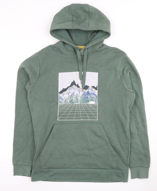 Mens UK Size S Mountain Warehouse Green Pullover Hoodie