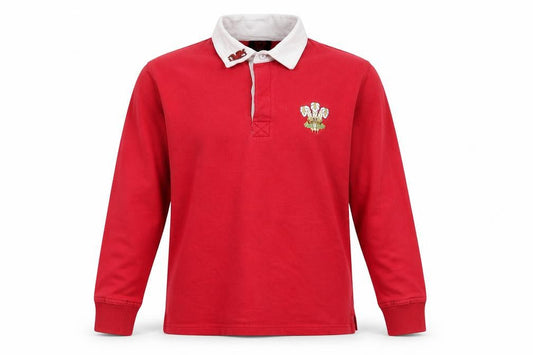 Manav Boys Red Rugby Sweatshirt XL Collared Button Casual