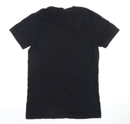 Hype Boys Black Graphic T-Shirt, Size 14 Years, Comfortable Fit