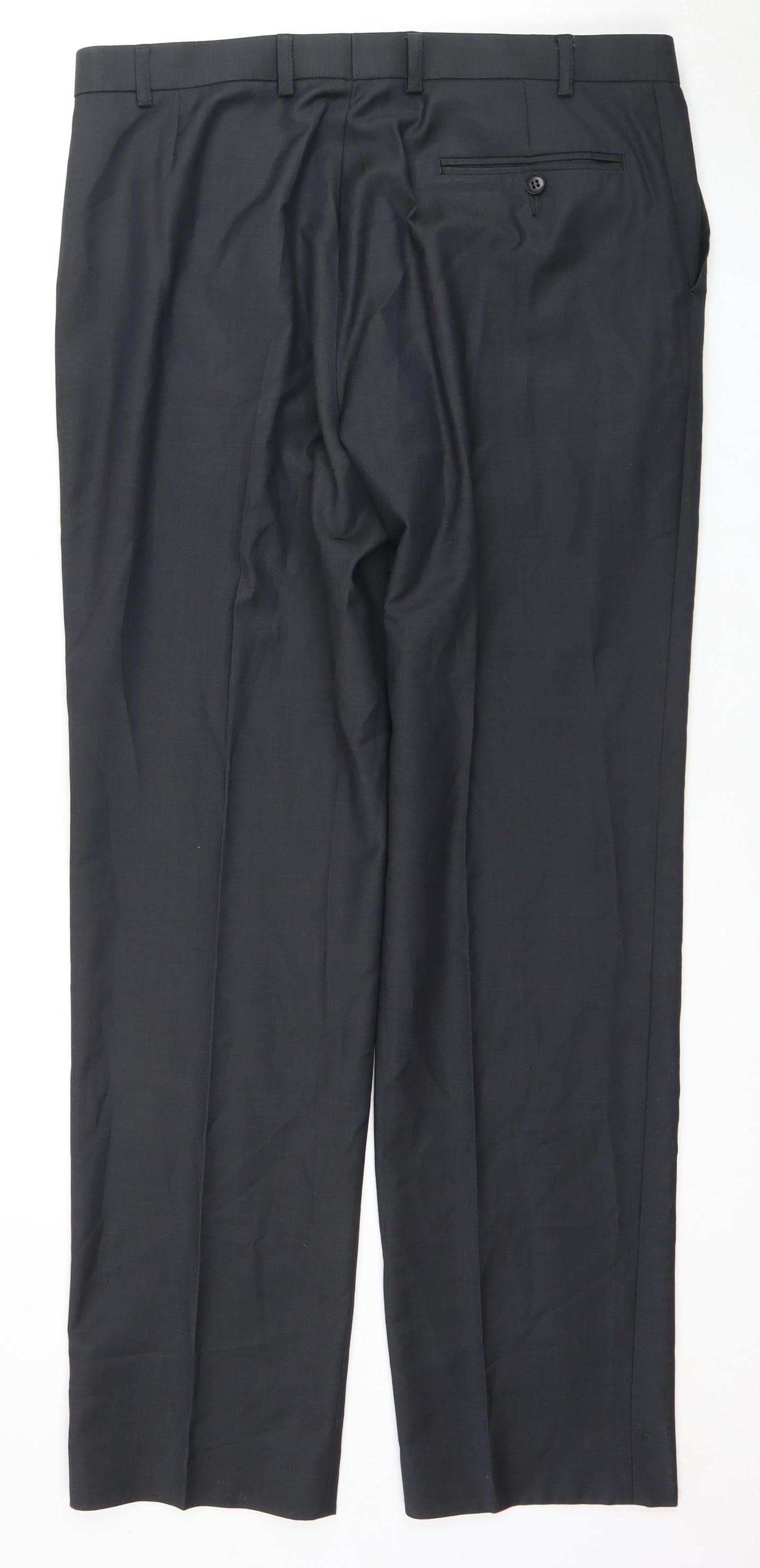 Marks & Spencer Men's Grey Wool Trousers Size 36