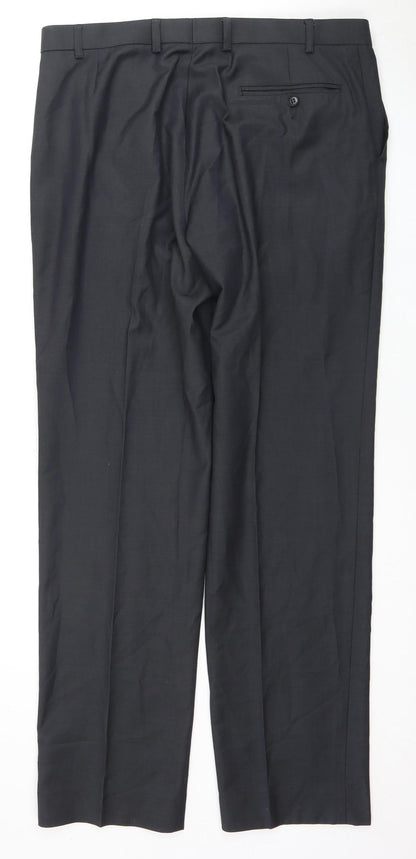 Marks & Spencer Men's Grey Wool Trousers Size 36