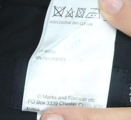 Marks & Spencer Men's Grey Wool Trousers Size 36