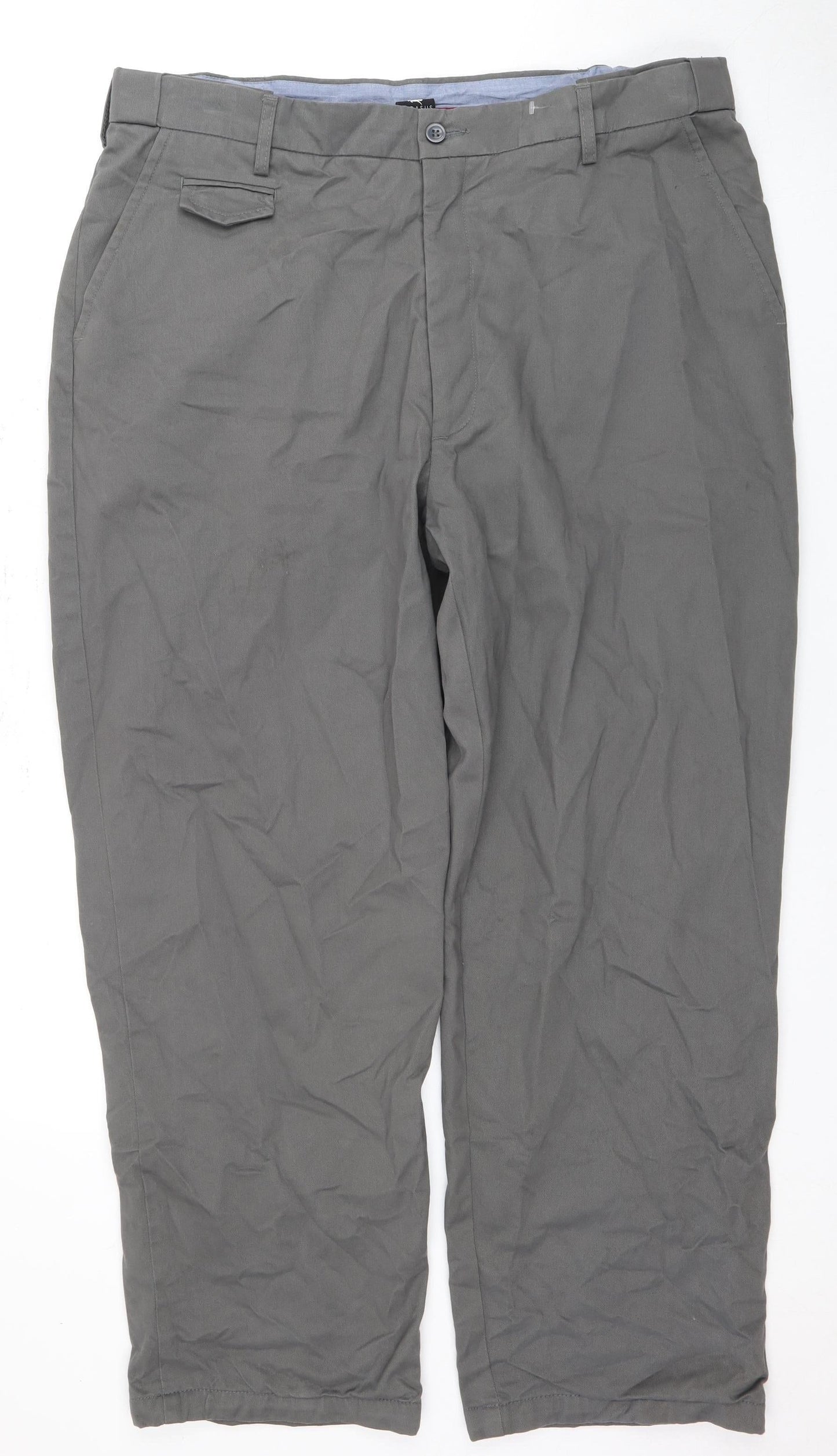 Pegasus Men's Grey Trousers, Size 30, Button Closure