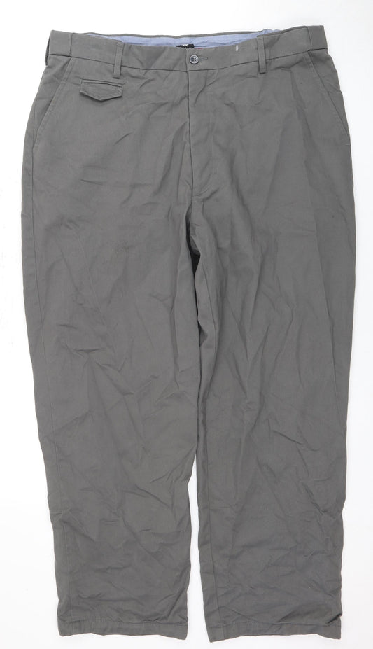 Pegasus Men's Grey Trousers, Size 30, Button Closure