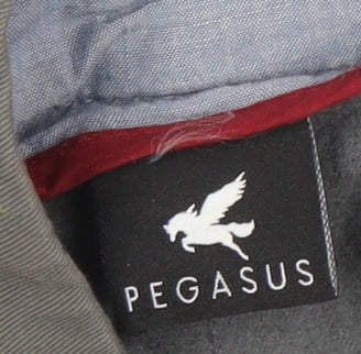 Pegasus Men's Grey Trousers, Size 30, Button Closure