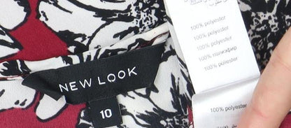 New Look Women's Red Floral Blouse Size 10