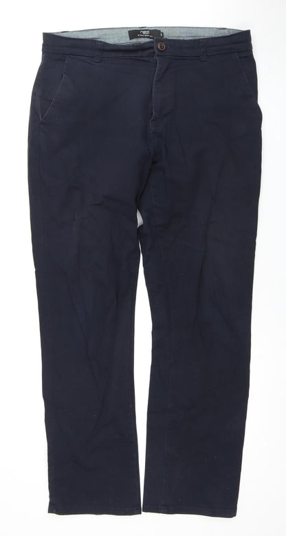 Next Men's Blue Chino Trousers, Size 32, Casual Style