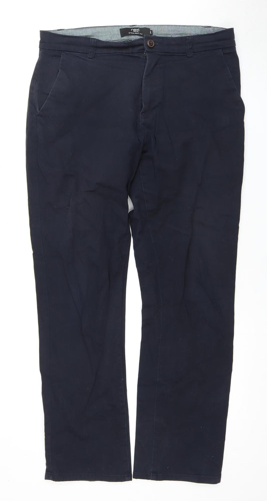 Next Men's Blue Chino Trousers, Size 32, Casual Style