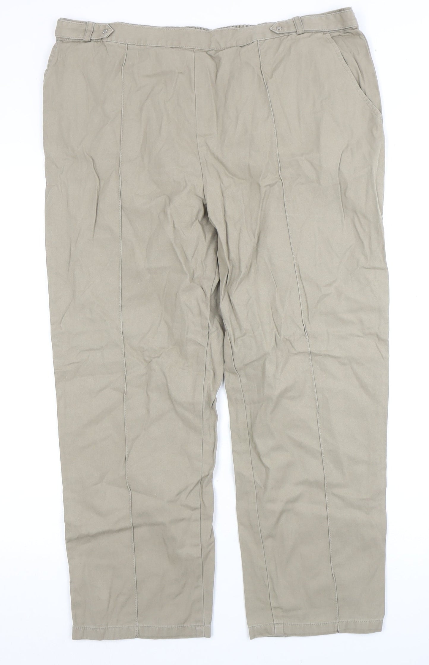 Womens UK Size 18 Marks and Spencer Regular Fit Casual Beige Trousers