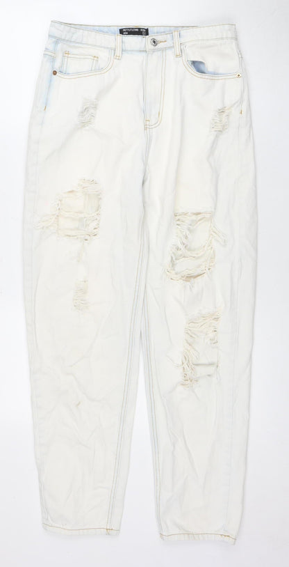 PrettyLittleThing Women’s White Mom Jeans Size 12