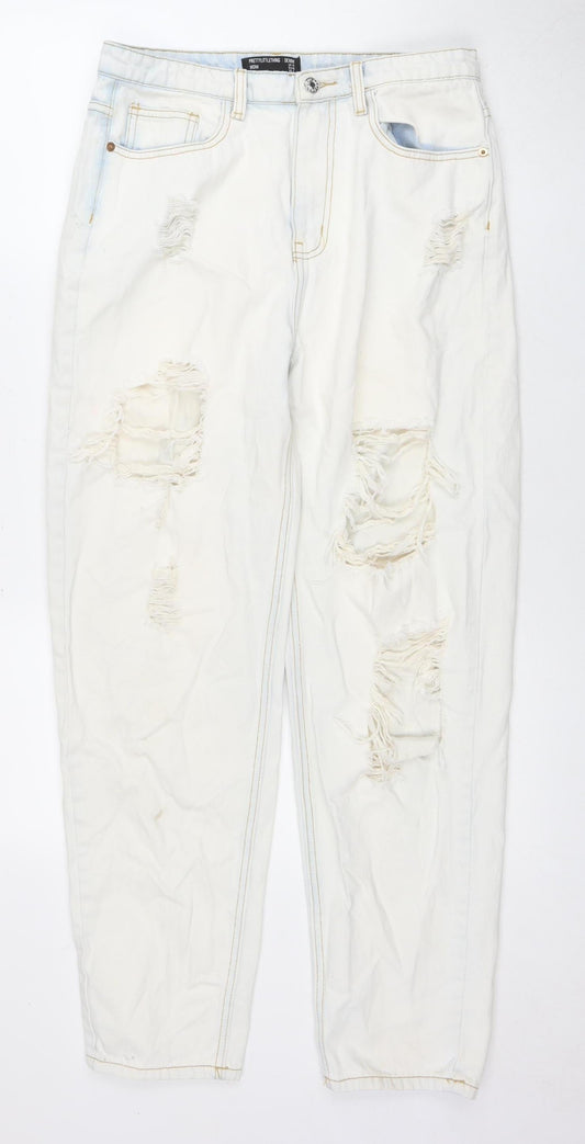 PrettyLittleThing Women’s White Mom Jeans Size 12