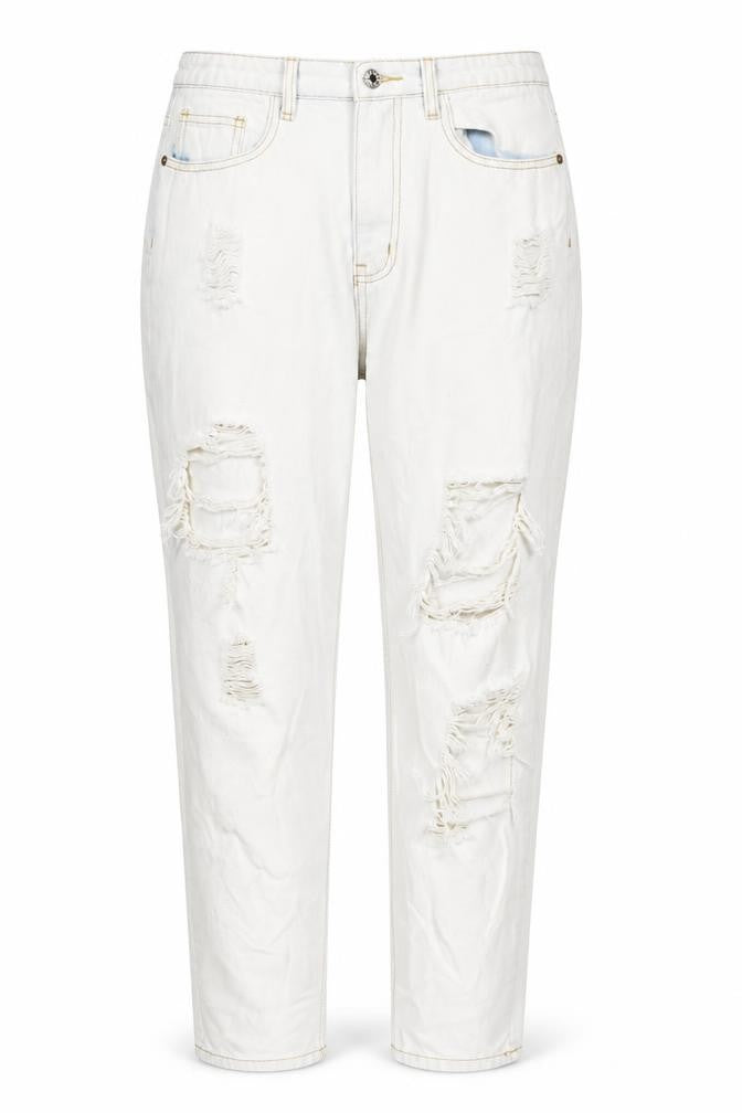 PrettyLittleThing Women’s White Mom Jeans Size 12