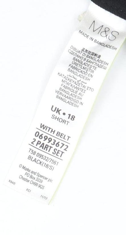 Womens UK Size 18 Marks and Spencer Regular Fit  Black Trousers