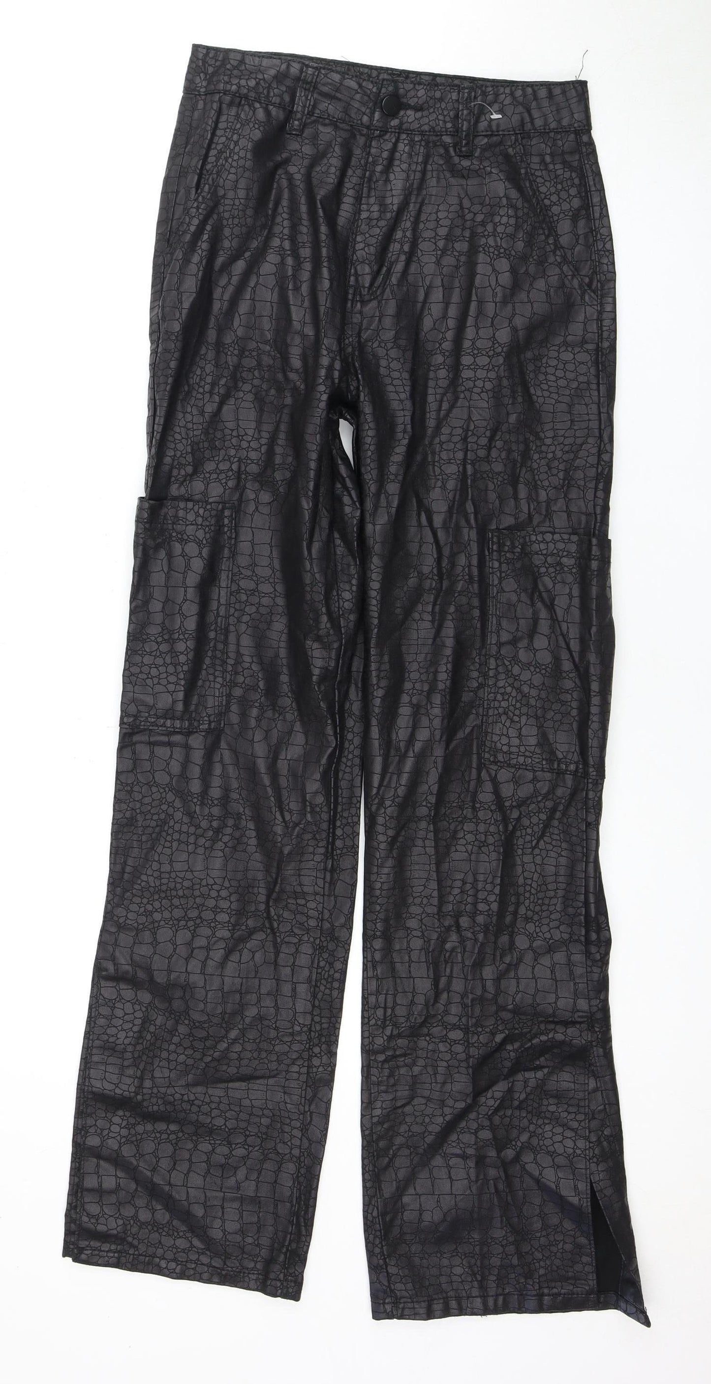 Womens UK Size 8 PRETTYLITTLETHING Regular Fit  Black Trousers