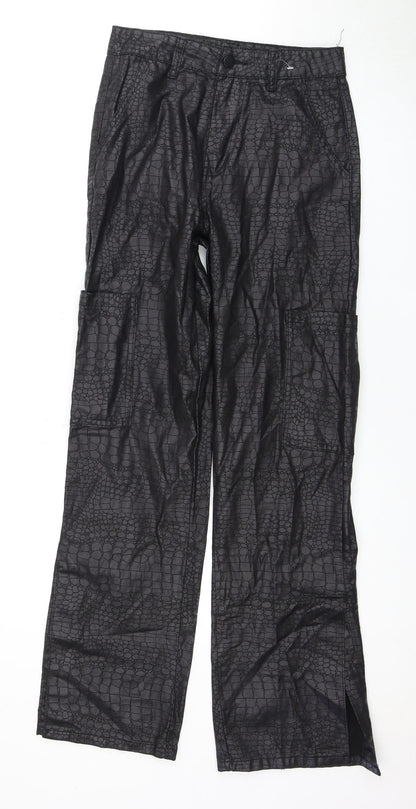 Womens UK Size 8 PRETTYLITTLETHING Regular Fit  Black Trousers