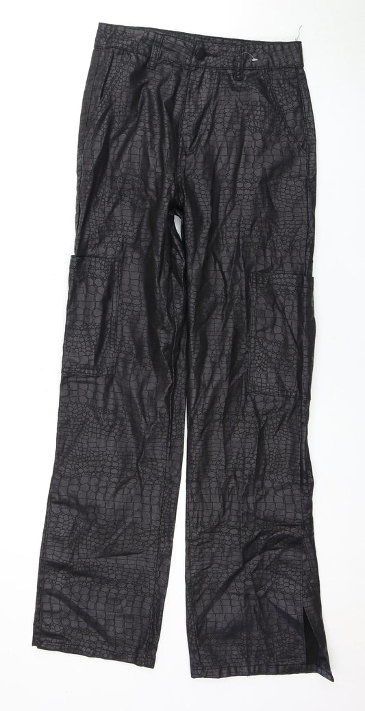 Womens UK Size 8 PRETTYLITTLETHING Regular Fit  Black Trousers