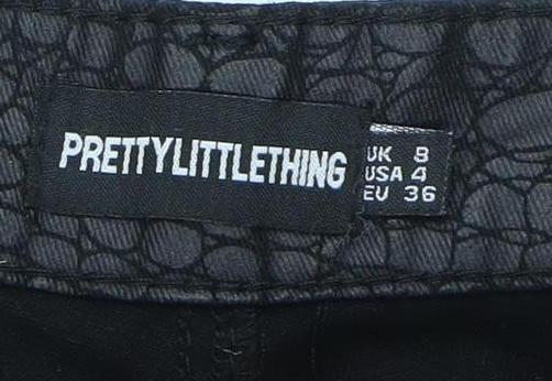 Womens UK Size 8 PRETTYLITTLETHING Regular Fit  Black Trousers