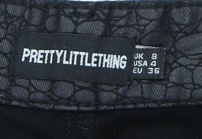 Womens UK Size 8 PRETTYLITTLETHING Regular Fit  Black Trousers