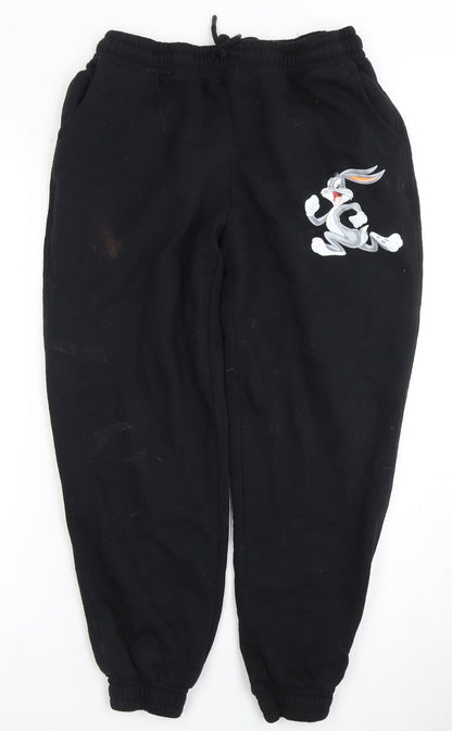 Looney Tunes Black Cartoon Jogger Trousers Women M