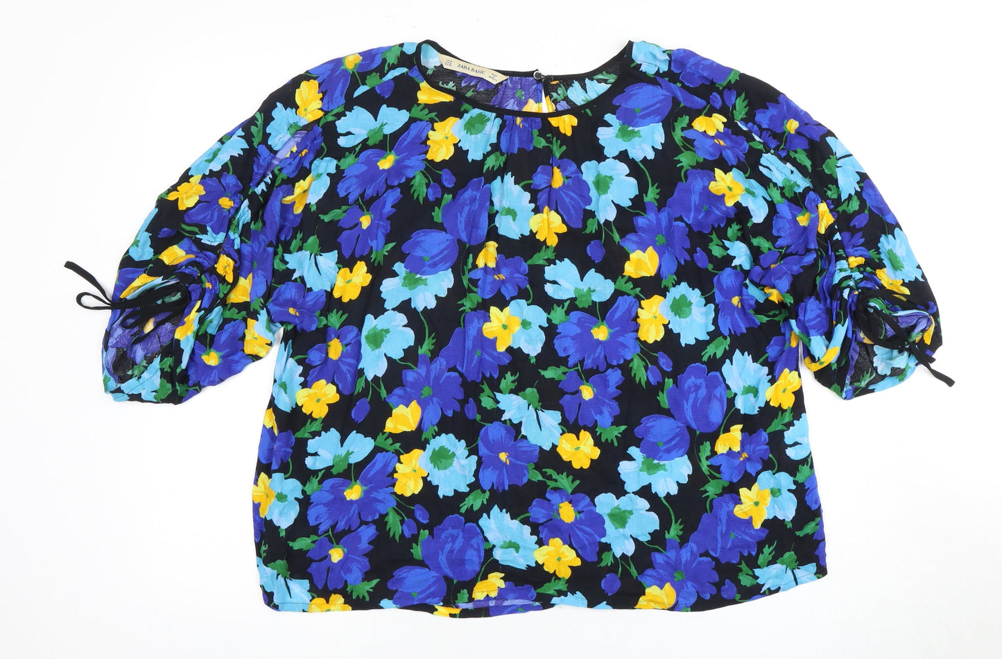 Womens UK Size 12 Zara Basic Multicoloured Tunic Blouse
