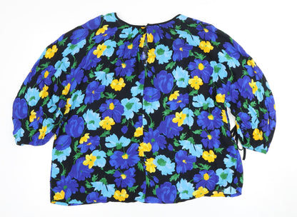 Womens UK Size 12 Zara Basic Multicoloured Tunic Blouse