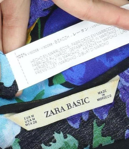 Womens UK Size 12 Zara Basic Multicoloured Tunic Blouse