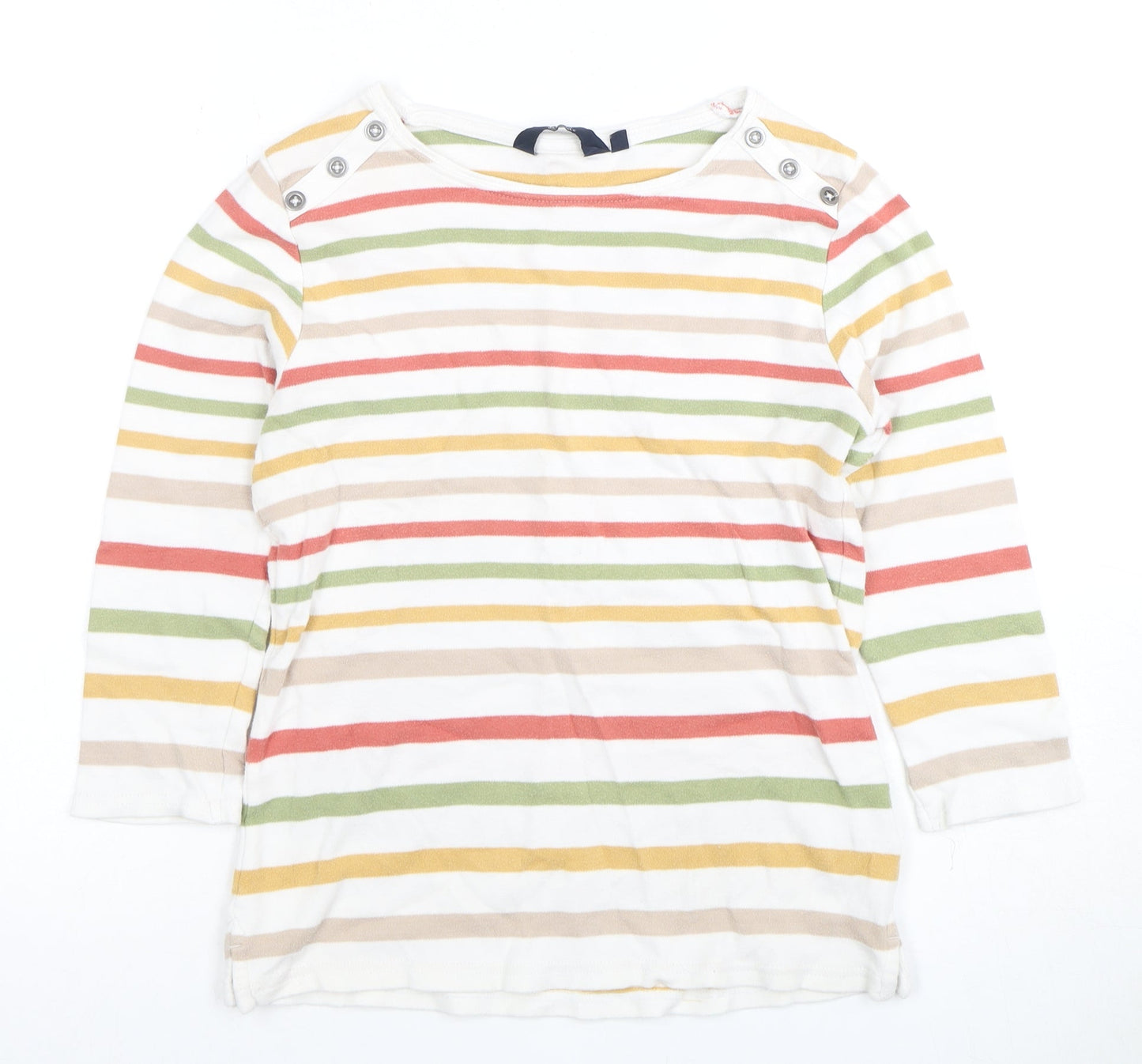 Womens UK Size S ISLE Multicoloured Basic T-Shirt