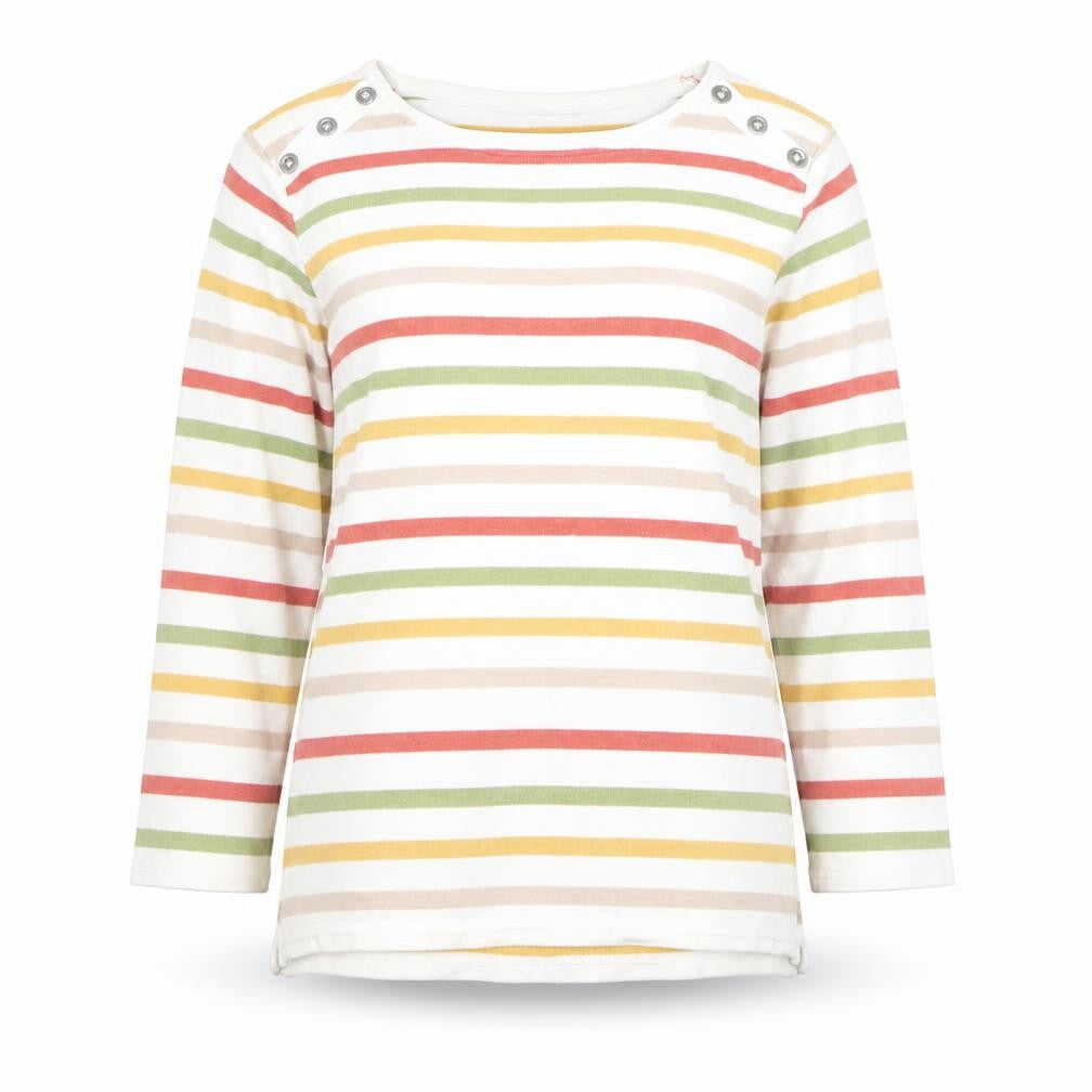 Womens UK Size S ISLE Multicoloured Basic T-Shirt